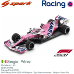 Modelauto 1:43 | Spark S6496 | Racing Point RP20 | BWT Racing Point 2020 #18 Belgium / Spa-Francorchamps / Belgium Grand Pirx Modelauto 1:43 | Spark S6496 | Racing Point RP20 | BWT Racing Point 2020 #18 Belgium / Spa-Francorchamps / Belgium Grand Pirx