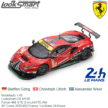 Modelauto 1:43 | Looksmart LSLM109 | Ferrari 488 GTE Evo LMGTE-AM | AF Corse 2020 #52 France / Le Mans 24 Hours Modelauto 1:43 | Looksmart LSLM109 | Ferrari 488 GTE Evo LMGTE-AM | AF Corse 2020 #52 France / Le Mans 24 Hours