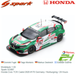 Modelauto 1:43 | Spark SG697 | Honda Civic TCR Castol 2020 #170 Germany / Nürburgring / 24 Hours Modelauto 1:43 | Spark SG697 | Honda Civic TCR Castol 2020 #170 Germany / Nürburgring / 24 Hours