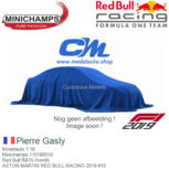 Modelauto 1:18 | Minichamps 110190010 | Red Bull RB15 HondA | ASTON MARTIN RED BULL RACING 2019 #10 Modelauto 1:18 | Minichamps 110190010 | Red Bull RB15 HondA | ASTON MARTIN RED BULL RACING 2019 #10