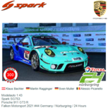 Modelauto 1:43 | Spark SG753 | Porsche 911 GT3 R | Falken Motorsport 2021 #44 Germany / Nürburgring / 24 Hours Modelauto 1:43 | Spark SG753 | Porsche 911 GT3 R | Falken Motorsport 2021 #44 Germany / Nürburgring / 24 Hours