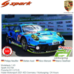 Modelauto 1:43 | Spark SG758 | Porsche 911 GT3 R | Huber Motorsport 2021 #23 Germany / Nürburgring / 24 Hours Modelauto 1:43 | Spark SG758 | Porsche 911 GT3 R | Huber Motorsport 2021 #23 Germany / Nürburgring / 24 Hours