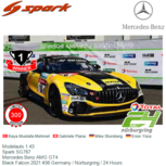Modelauto 1:43 | Spark SG767 | Mercedes Benz AMG GT4 | Black Falcon 2021 #36 Germany / Nürburgring / 24 Hours Modelauto 1:43 | Spark SG767 | Mercedes Benz AMG GT4 | Black Falcon 2021 #36 Germany / Nürburgring / 24 Hours