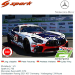 Modelauto 1:43 | Spark SG768 | Mercedes Benz AMG GT4 | Schnitzelalm Racing 2021 #37 Germany / Nürburgring / 24 Hours Modelauto 1:43 | Spark SG768 | Mercedes Benz AMG GT4 | Schnitzelalm Racing 2021 #37 Germany / Nürburgring / 24 Hours