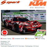 Modelauto 1:43 | Spark SG774 | KTM X-Bow GT4 | Teichmann Racing 2021 #112 Germany / Nürburgring / 24 Hours Modelauto 1:43 | Spark SG774 | KTM X-Bow GT4 | Teichmann Racing 2021 #112 Germany / Nürburgring / 24 Hours