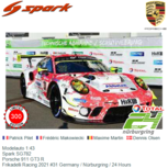 Modelauto 1:43 | Spark SG782 | Porsche 911 GT3 R | Frikadelli Racing 2021 #31 Germany / Nürburgring / 24 Hours Modelauto 1:43 | Spark SG782 | Porsche 911 GT3 R | Frikadelli Racing 2021 #31 Germany / Nürburgring / 24 Hours