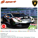 Modelauto 1:43 | Spark SG788 | Lamborghini Huracan GT3 Evo | Hankook FFF Racing Team 2021 #63 Germany / Nürburgring / 24 Hours Modelauto 1:43 | Spark SG788 | Lamborghini Huracan GT3 Evo | Hankook FFF Racing Team 2021 #63 Germany / Nürburgring / 24 Hours