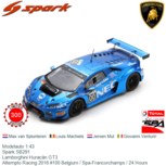 Modelauto 1:43 | Spark SB291 | Lamborghini Huracán GT3 | Attempto Racing 2016 #100 Belgium / Spa-Francorchamps / 24 Hours Modelauto 1:43 | Spark SB291 | Lamborghini Huracán GT3 | Attempto Racing 2016 #100 Belgium / Spa-Francorchamps / 24 Hours