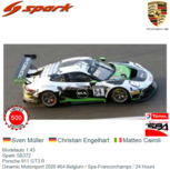 Modelauto 1:43 | Spark SB372 | Porsche 911 GT3 R | Dinamic Motorsport 2020 #54 Belgium / Spa-Francorchamps / 24 Hours Modelauto 1:43 | Spark SB372 | Porsche 911 GT3 R | Dinamic Motorsport 2020 #54 Belgium / Spa-Francorchamps / 24 Hours