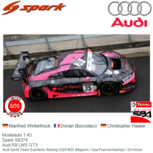 Modelauto 1:43 | Spark SB374 | Audi R8 LMS GT3 | Audi Sport Team Sainteloc Racing 2020 #25 Belgium / Spa-Francorchamps / 24 Hours Modelauto 1:43 | Spark SB374 | Audi R8 LMS GT3 | Audi Sport Team Sainteloc Racing 2020 #25 Belgium / Spa-Francorchamps / 24 Hours