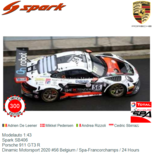 Modelauto 1:43 | Spark SB406 | Porsche 911 GT3 R | Dinamic Motorsport 2020 #56 Belgium / Spa-Francorchamps / 24 Hours Modelauto 1:43 | Spark SB406 | Porsche 911 GT3 R | Dinamic Motorsport 2020 #56 Belgium / Spa-Francorchamps / 24 Hours