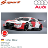 Modelauto 1:43 | Spark SG652 | Audi RS 5 DTM | Audi Sport Team Rosberg 2020 #33 Modelauto 1:43 | Spark SG652 | Audi RS 5 DTM | Audi Sport Team Rosberg 2020 #33