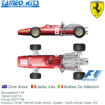Bouwpakket 1:43 | Tameo SLK131 | Ferrari 212 F1-68 | Scuderia Ferrari 1968 #9 South Africa / Kyalami / South African Grand Pirx Bouwpakket 1:43 | Tameo SLK131 | Ferrari 212 F1-68 | Scuderia Ferrari 1968 #9 South Africa / Kyalami / South African Grand Pirx