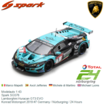 Modelauto 1:43 | Spark SG576 | Lamborghini Huracan GT3 EVO | Konrad Motorsport 2019 #7 Germany / Nürburgring / 24 Hours Modelauto 1:43 | Spark SG576 | Lamborghini Huracan GT3 EVO | Konrad Motorsport 2019 #7 Germany / Nürburgring / 24 Hours