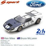 Modelauto 1:43 | Spark S4532 | Ford GT40 MK.2 | Shelby-American Inc. 1965 #1 France / Le Mans 24 Hours Modelauto 1:43 | Spark S4532 | Ford GT40 MK.2 | Shelby-American Inc. 1965 #1 France / Le Mans 24 Hours