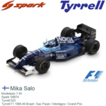 Modelauto 1:43 | Spark S6974 | Tyrrell 023 | Tyrrell F1 1995 #4 Brazil / Sao Paulo / Interlagos / Grand Prix Modelauto 1:43 | Spark S6974 | Tyrrell 023 | Tyrrell F1 1995 #4 Brazil / Sao Paulo / Interlagos / Grand Prix