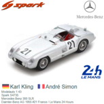 Modelauto 1:43 | Spark S4735 | Mercedes Benz 300 SLR | Daimler-Benz AG 1955 #21 France / Le Mans 24 Hours Modelauto 1:43 | Spark S4735 | Mercedes Benz 300 SLR | Daimler-Benz AG 1955 #21 France / Le Mans 24 Hours