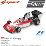 Modelauto 1:43 | Spark S9657 | Surtees TS16 | Surtees Ford 1974 #19 Canada / Mosport Park / Canadian Grand Prix Modelauto 1:43 | Spark S9657 | Surtees TS16 | Surtees Ford 1974 #19 Canada / Mosport Park / Canadian Grand Prix