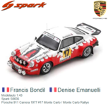 Modelauto 1:43 | Spark S6635 | Porsche 911 Carrera 1977 #17 Monte Carlo / Monte Carlo Rallye Modelauto 1:43 | Spark S6635 | Porsche 911 Carrera 1977 #17 Monte Carlo / Monte Carlo Rallye