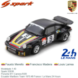 Modelauto 1:43 | Spark S3530 | Porsche 911 Carrera RSR | Ecuador Marlboro Team 1975 #9 France / Le Mans 24 Hours Modelauto 1:43 | Spark S3530 | Porsche 911 Carrera RSR | Ecuador Marlboro Team 1975 #9 France / Le Mans 24 Hours