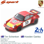 Modelauto 1:43 | Spark S9974 | Porsche 911 Carrera RSR | Gelo Racing Team 1975 #59 France / Le Mans 24 Hours Modelauto 1:43 | Spark S9974 | Porsche 911 Carrera RSR | Gelo Racing Team 1975 #59 France / Le Mans 24 Hours