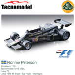 Modelauto 1:18 | Tecnomodel TM18-175C | Lotus 77 | Lotus 1976 #5 Brazil / Sao Paulo / Interlagos Modelauto 1:18 | Tecnomodel TM18-175C | Lotus 77 | Lotus 1976 #5 Brazil / Sao Paulo / Interlagos
