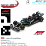 Modelauto 1:18 | Minichamps 110201144 | Mercedes AMG F1 W11 WQ Performance | Mercedes AMG F1 2020 #77 Germany / Eifel Modelauto 1:18 | Minichamps 110201144 | Mercedes AMG F1 W11 WQ Performance | Mercedes AMG F1 2020 #77 Germany / Eifel