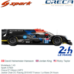 Modelauto 1:43 | Spark S7920 | Oreca 07 Gibson LMP2 | Jackie Chan DC Racing 2019 #37 France / Le Mans 24 Hours Modelauto 1:43 | Spark S7920 | Oreca 07 Gibson LMP2 | Jackie Chan DC Racing 2019 #37 France / Le Mans 24 Hours