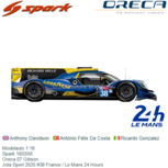 Modelauto 1:18 | Spark 18S556 | Oreca 07 Gibson | Jota Sport 2020 #38 France / Le Mans 24 Hours Modelauto 1:18 | Spark 18S556 | Oreca 07 Gibson | Jota Sport 2020 #38 France / Le Mans 24 Hours