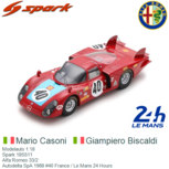Modelauto 1:18 | Spark 18S511 | Alfa Romeo 33/2 | Autodelta SpA 1968 #40 France / Le Mans 24 Hours Modelauto 1:18 | Spark 18S511 | Alfa Romeo 33/2 | Autodelta SpA 1968 #40 France / Le Mans 24 Hours