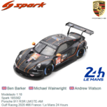 Modelauto 1:18 | Spark 18S562 | Porsche 911 RSR LMGTE-AM | Gulf Racing 2020 #86 France / Le Mans 24 Hours Modelauto 1:18 | Spark 18S562 | Porsche 911 RSR LMGTE-AM | Gulf Racing 2020 #86 France / Le Mans 24 Hours