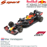 Modelauto 1:18 | Spark 18S582 | Red Bull RB16B | Red Bull Racing 2021 #33 Imola / Emilia Romagna Grand Prix Modelauto 1:18 | Spark 18S582 | Red Bull RB16B | Red Bull Racing 2021 #33 Imola / Emilia Romagna Grand Prix