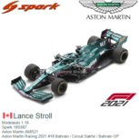 Modelauto 1:18 | Spark 18S587 | Aston Martin AMR21 | Aston Martin Racing 2021 #18 Bahrain / Circuit Sakhir / Bahrain GP Modelauto 1:18 | Spark 18S587 | Aston Martin AMR21 | Aston Martin Racing 2021 #18 Bahrain / Circuit Sakhir / Bahrain GP