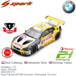 Modelauto 1:18 | Spark 18SG045 | BMW M6 GT3 | Rowe Racing 2020 #99 Germany / Nürburgring / 24 Hours Modelauto 1:18 | Spark 18SG045 | BMW M6 GT3 | Rowe Racing 2020 #99 Germany / Nürburgring / 24 Hours