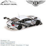 Modelauto 1:43 | Almost Real ALM430310 | Bentley Continental GT3 | M Sport 2014 #17 Britain / Silverstone / GT Open Modelauto 1:43 | Almost Real ALM430310 | Bentley Continental GT3 | M Sport 2014 #17 Britain / Silverstone / GT Open