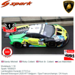 Modelauto 1:18 | Spark 18SB021 | Lamborghini Huracán GT3 Evo | Barwell Motorsport 2020 #77 Belgium / Spa-Francorchamps / 24 Hours Modelauto 1:18 | Spark 18SB021 | Lamborghini Huracán GT3 Evo | Barwell Motorsport 2020 #77 Belgium / Spa-Francorchamps / 24 Hours