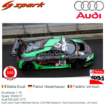 Modelauto 1:18 | Spark 18SB017 | Audi R8 LMS GT3 | Audi Sport Team Attempto Racing 2020 #66 Belgium / Spa-Francorchamps / 24 Hours Modelauto 1:18 | Spark 18SB017 | Audi R8 LMS GT3 | Audi Sport Team Attempto Racing 2020 #66 Belgium / Spa-Francorchamps / 24 Hours