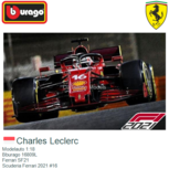 Modelauto 1:18 | Bburago 16809L | Ferrari SF21 | Scuderia Ferrari 2021 #16 Modelauto 1:18 | Bburago 16809L | Ferrari SF21 | Scuderia Ferrari 2021 #16