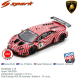 Modelauto 1:18 | Spark 18AS009 | Lamborghini Huracán GT3 Evo | Wall Racing 2020 #6 Australia / Bathurst / 12 hours Modelauto 1:18 | Spark 18AS009 | Lamborghini Huracán GT3 Evo | Wall Racing 2020 #6 Australia / Bathurst / 12 hours
