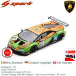 Modelauto 1:18 | Spark 18SB015 | Lamborghini Huracán GT3 Evo | Grasser Racing 2019 #63 Belgium / Spa-Francorchamps / 24 Hours Modelauto 1:18 | Spark 18SB015 | Lamborghini Huracán GT3 Evo | Grasser Racing 2019 #63 Belgium / Spa-Francorchamps / 24 Hours