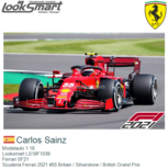 Modelauto 1:18 | Looksmart LS18F1039 | Ferrari SF21 | Scuderia Ferrari 2021 #55 Britain / Silverstone / British Grand Prix Modelauto 1:18 | Looksmart LS18F1039 | Ferrari SF21 | Scuderia Ferrari 2021 #55 Britain / Silverstone / British Grand Prix