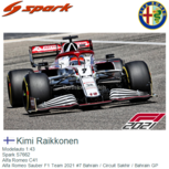 Modelauto 1:43 | Spark S7662 | Alfa Romeo C41 | Alfa Romeo Sauber F1 Team 2021 #7 Bahrain / Circuit Sakhir / Bahrain GP Modelauto 1:43 | Spark S7662 | Alfa Romeo C41 | Alfa Romeo Sauber F1 Team 2021 #7 Bahrain / Circuit Sakhir / Bahrain GP