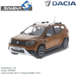 Modelauto 1:18 | Solido 1804601 | Dacia Duster Mk.2 Orange Metallic 2019 Modelauto 1:18 | Solido 1804601 | Dacia Duster Mk.2 Orange Metallic 2019