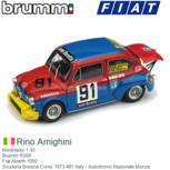 Modelauto 1:43 | Brumm R559 | Fiat Abarth 1000 | Scuderia Brescia Corso 1973 #91 Italy / Autodromo Nazionale Monza Modelauto 1:43 | Brumm R559 | Fiat Abarth 1000 | Scuderia Brescia Corso 1973 #91 Italy / Autodromo Nazionale Monza