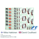 1:18 | Colorado DEC01184 | Decalset McLaren MP4/13 1998 1:18 | Colorado DEC01184 | Decalset McLaren MP4/13 1998