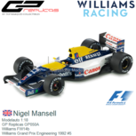 Modelauto 1:18 | GP Replicas GP050A | Williams FW14b | Williams Grand Prix Engineering 1992 #5 Modelauto 1:18 | GP Replicas GP050A | Williams FW14b | Williams Grand Prix Engineering 1992 #5