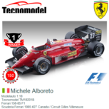 Modelauto 1:18 | Tecnomodel TM18201B | Ferrari 156-85 F1 | Scuderia Ferrari 1985 #27 Canada / Circuit Gilles Villeneuve Modelauto 1:18 | Tecnomodel TM18201B | Ferrari 156-85 F1 | Scuderia Ferrari 1985 #27 Canada / Circuit Gilles Villeneuve