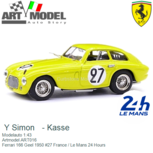 Modelauto 1:43 | Artmodel ART016 | Ferrari 166 Geel 1950 #27 France / Le Mans 24 Hours Modelauto 1:43 | Artmodel ART016 | Ferrari 166 Geel 1950 #27 France / Le Mans 24 Hours