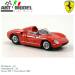 Modelauto 1:43 | Artmodel ART118 | Ferrari 250 P Prova Rood 1963 Modelauto 1:43 | Artmodel ART118 | Ferrari 250 P Prova Rood 1963