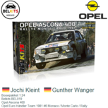 Bouwpakket 1:24 | Belkits BEL019 | Opel Ascona 400 | Opel Euro Händler Team 1981 #6 Monaco / Monte Carlo / Rally Bouwpakket 1:24 | Belkits BEL019 | Opel Ascona 400 | Opel Euro Händler Team 1981 #6 Monaco / Monte Carlo / Rally
